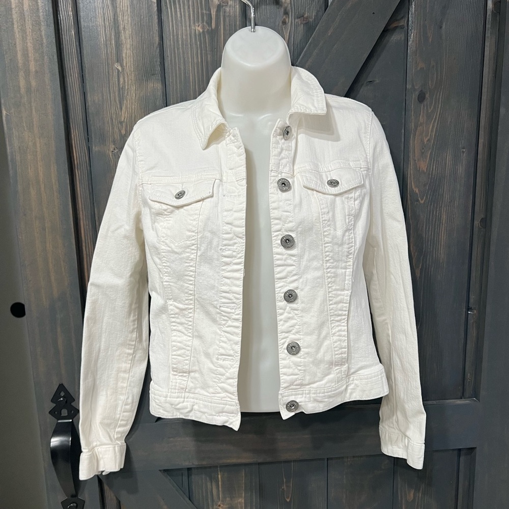 Maison Jules White Denim Jean Jacket size Small
